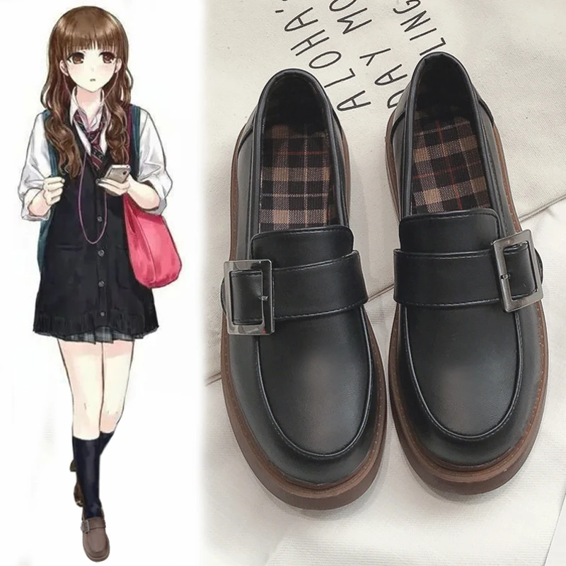 

British style small leather shoes female college wind retro Sen single shoes flat bottom wild black shoes Korean women's shoes
