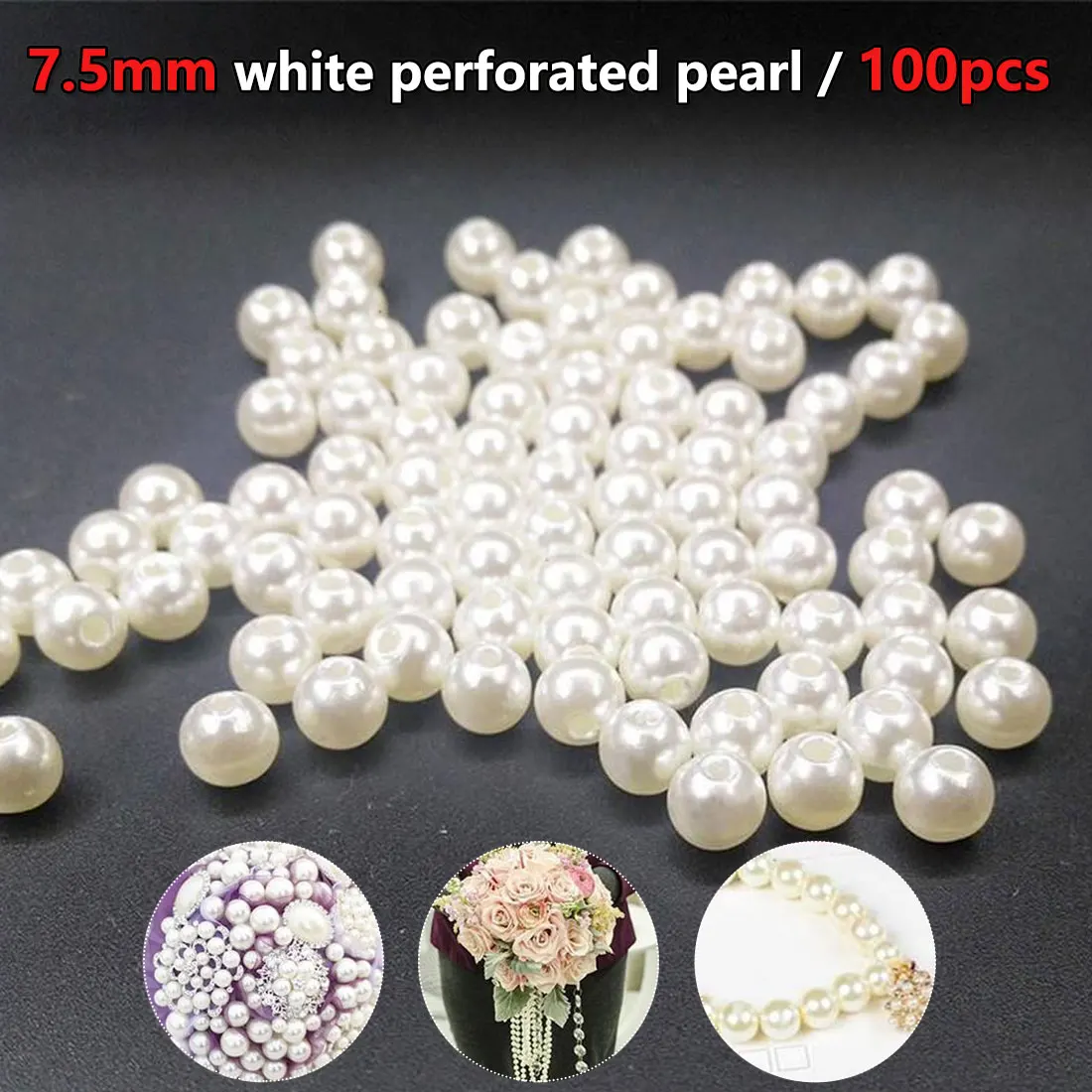 

100pcs Women DIY Clothing Accessories Imitation Pearl Cap Rivets Craft Repair Pearl Knitting Lace Hat Hair Uppers Decor