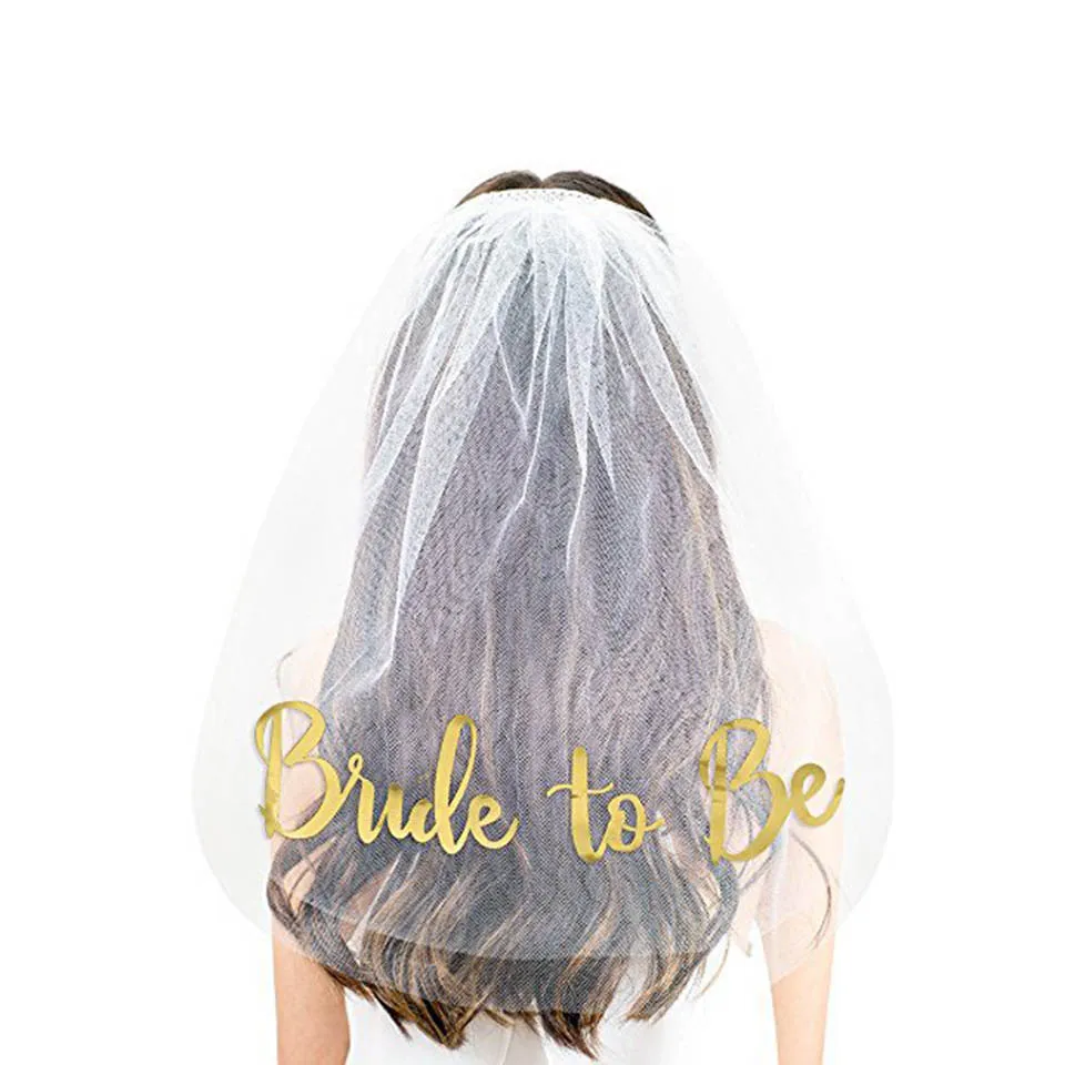 

Creative New Bachelorette Party Supplies Veil Bride To Be Gilded Bride Bridal Shower Wedding Decoration Hen Party