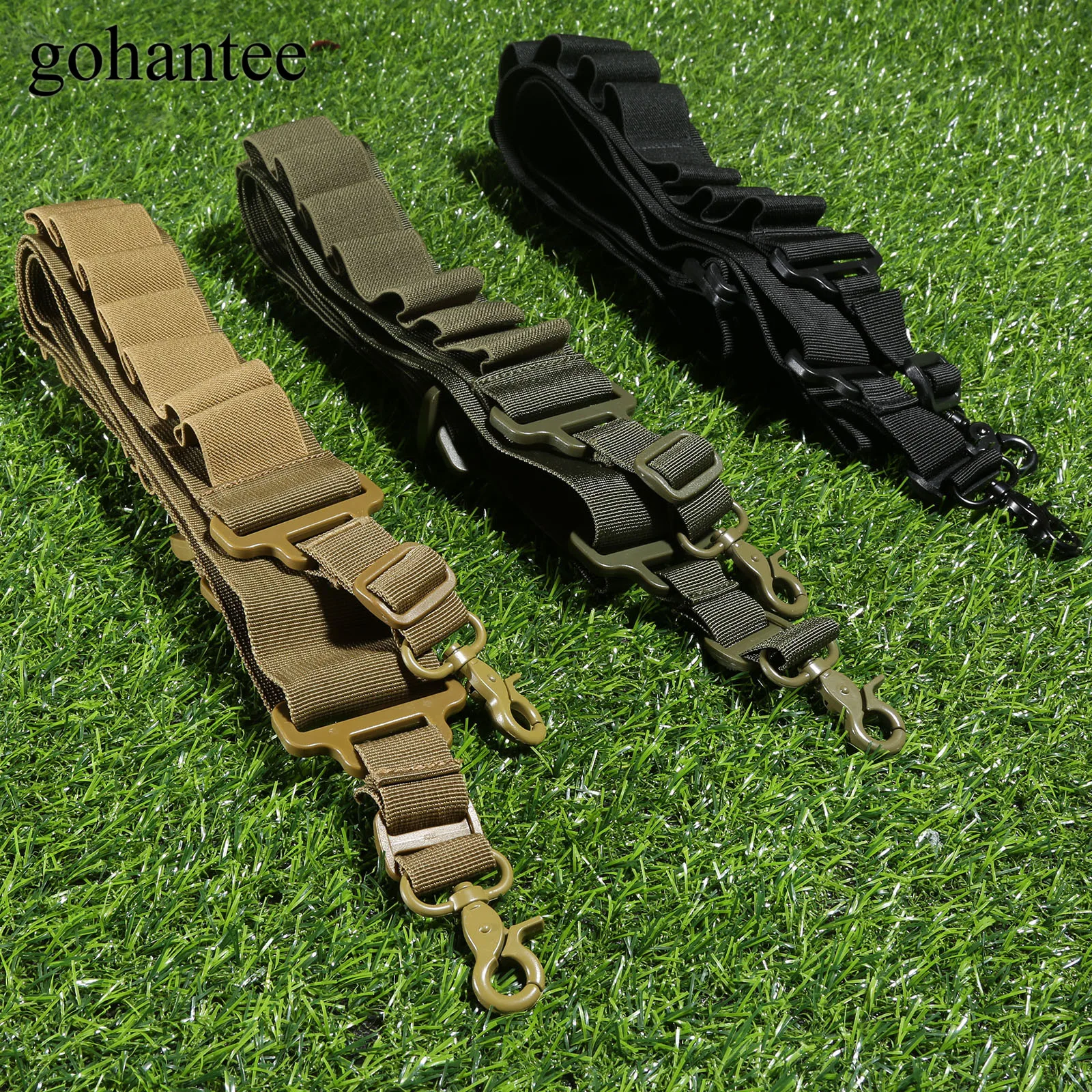 Gohantee нейлон Для мужчин MOLLE Весна слинг охота пистолет патроны держатель 15 круглый картридж с зажимом для крепления на поясной ремень две точки 12/20GA