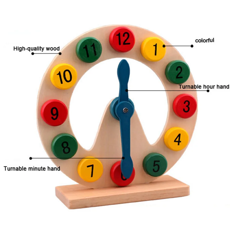 Креативность деревянные геометрические формы творческие игрушки полые часы красочные деревянные образовательные игрушка 30