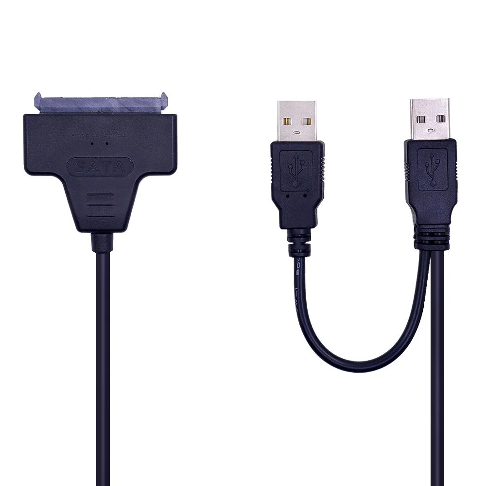 

CHIPAL USB 2.0 to SATA 7+15 22Pin Cable Adapter Converter Cable for 2.5'' HDD SSD Hard Disk Drive with USB Power Supply