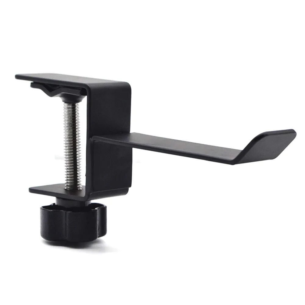 Headset Holder Universal Metal Headphone Holder Hanger Clip with Adjustable Clamp for Computer Desk Black 