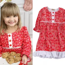 Одежда для новорожденных девочек топы красная блузка принцессы с длинным рукавом и принтом снежинок милая нарядная одежда с рюшами для принцессы топы