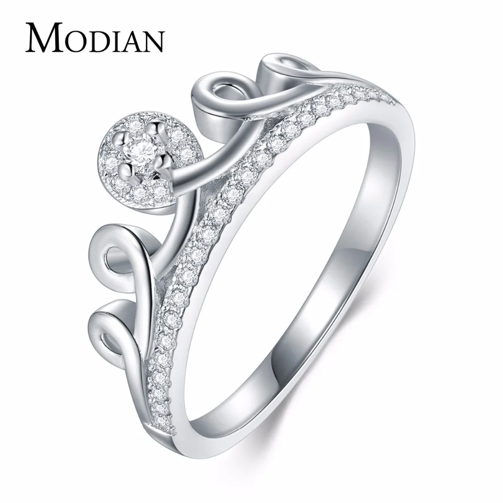 

Modian 2019 Hot Sale Luxury Exquisite White Color CZ Stackable Crown Ring For Women Anniversary Gift Fashion Party Jewelry Anel
