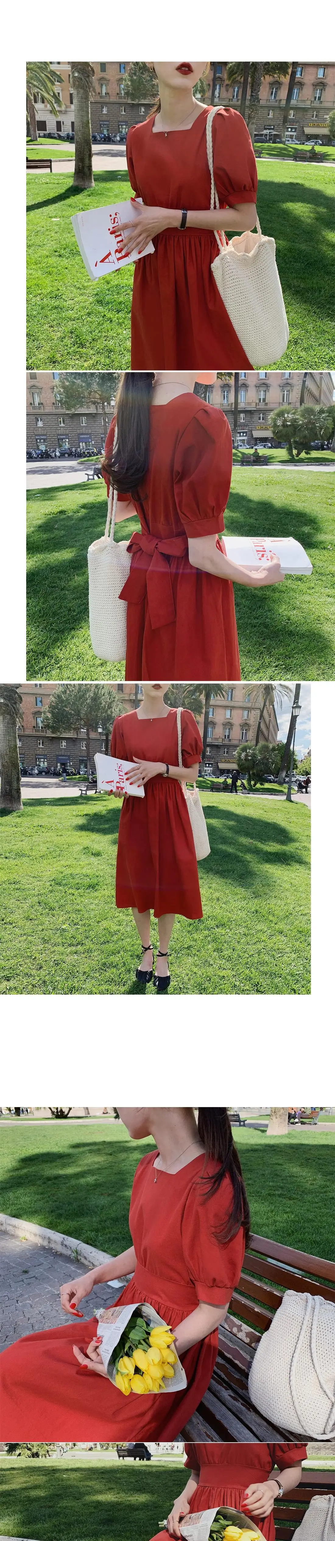 Летнее платье для девочек, женское хлопковое льняное Повседневное платье с коротким рукавом, женское платье, винтажное однотонное красное платье, Boho Robe Femme Vestido