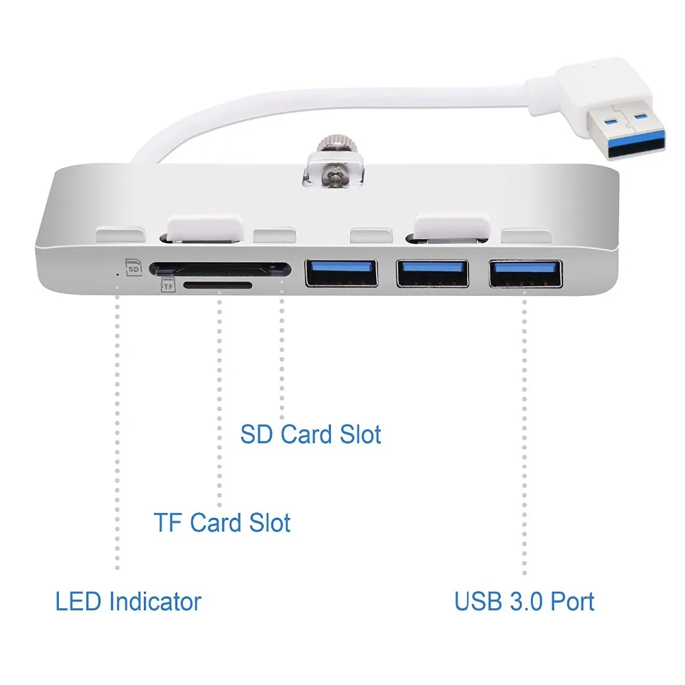 Ультра-тонкий usb-хаб кард-ридер Премиум Алюминий 3-Порты и разъёмы USB 3,0 концентратор SD/TF/микро SD кард-ридер комбо Для iMac для Mackbook