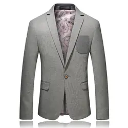 Модные костюмы для Для Мужчин серый пиджак Костюмы Высококачественная брендовая одежда не гладильная мужской Бизнес Повседневное тонкие