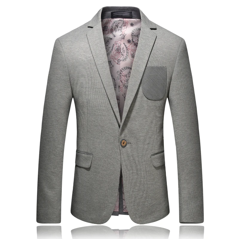 Fashion Suits for Men Gray Jacket Suits High Quality Brand