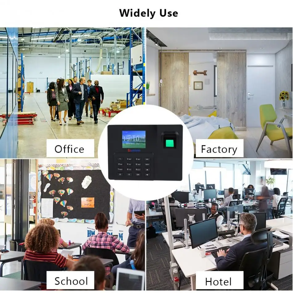 2,8 дюймов TFT lcd отпечаток пальца работник посещаемости рекордер времени часы машина 100-240 В