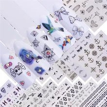 YWK 22 Designs disponibles autocollant d'art d'ongle de transfert d'eau de Pirate/Halloween pour le papier d'emballage de peinture de modèle d'ongle(China)