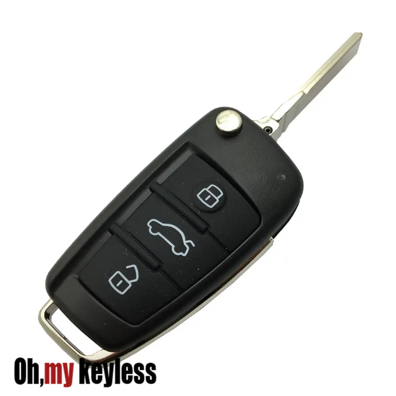 Replacement keys for audi a4 a3 a4l a6 flip remote control key shell 3 button key cover fobin