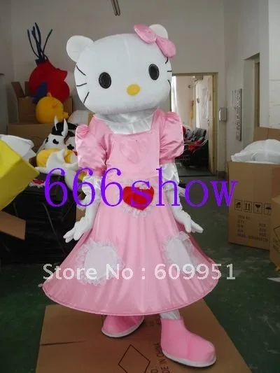 

2012 pink kitty cat Mascot costume High Quality Fancy Dress Party free shipping