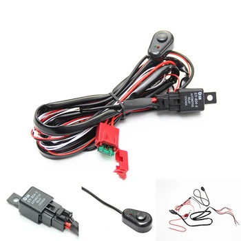 

12V 4.5A Car Cable Wiring Harness Kit with ON/OFF Switch Relay Blade Fuse for LED Light Bar Fog Lamp Automobile