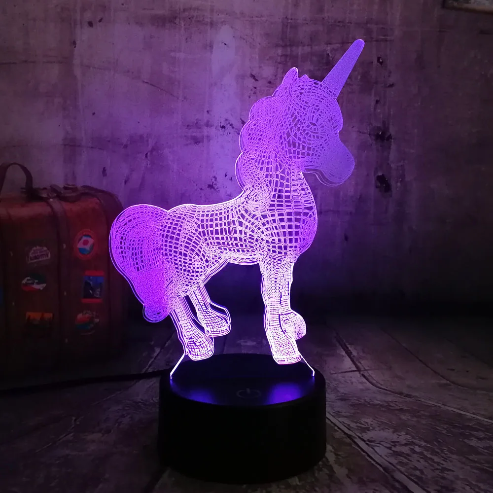 2019 г. красивый Единорог романтическая лампа 3D светодиодсветодиодный настольная