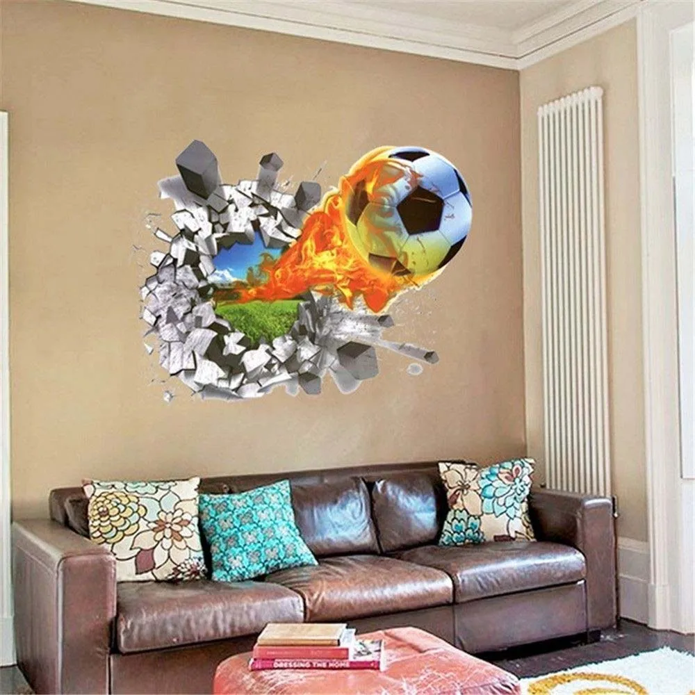

Soccer Series 3D Wall Stickers Removable DIY Wall Decal Mural Bedroom Living Room TV Background Decoration pegatinas decoração