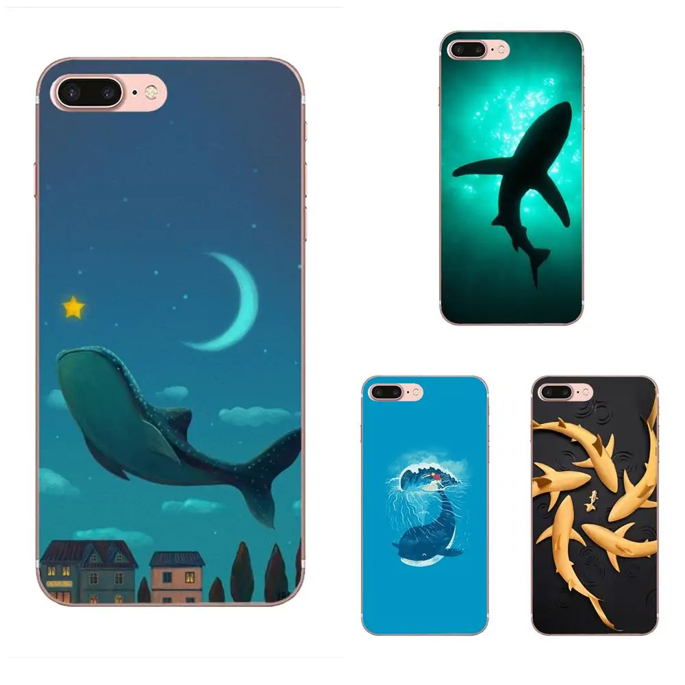 

For Apple iPhone 4 4S 5 5C 5S SE 6 6S 7 8 Plus X XS Max XR Pattern TPU Soft Phone Cover Case Whale Shark Dolphin