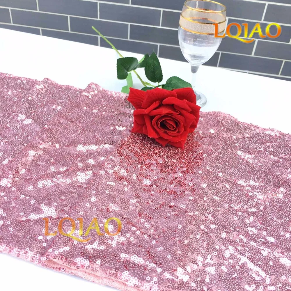 Pink Gold Sequin Tablecloth-014