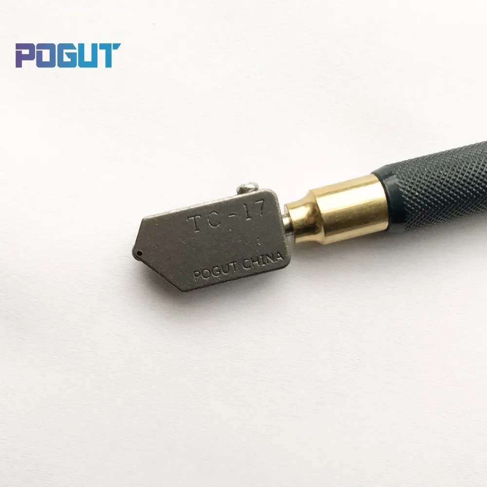 Free Shipping POGUT CHINA Glass Tile Cutter TC-17 Metal Handle for 3-10mm Glass Straight Cutting Brass Spareparts Toyo type