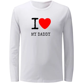 

I Love My Daddy Engineer Since 2017 established Long Sleeve T Shirt Men Cosplay Family Graphic Tee Shirts Boy Patchwork Tops