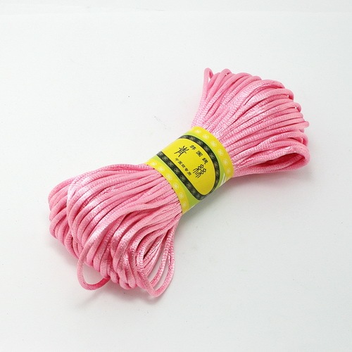 20M Solid Chinese Knot Cord Rattail Silk Satin Braided String For DIY Bracelet Rope Jewelry Making Beading Braided Threads