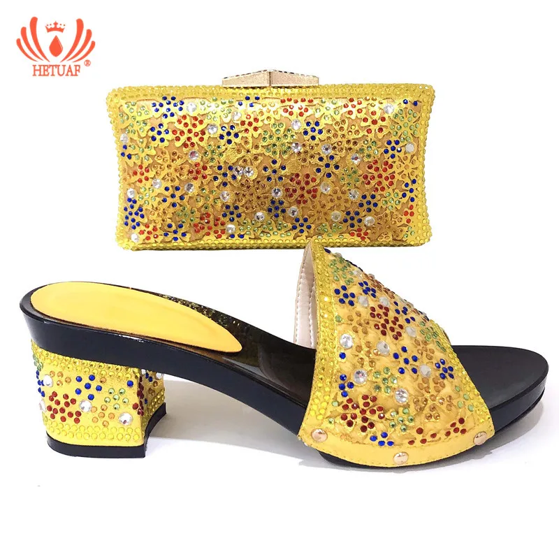 

2019 Italian Shoes and Bag Matching set Fushia Yellow Color Shoes Sandals and Clutches Bag Fashion New 2019 Shoes and Bag set