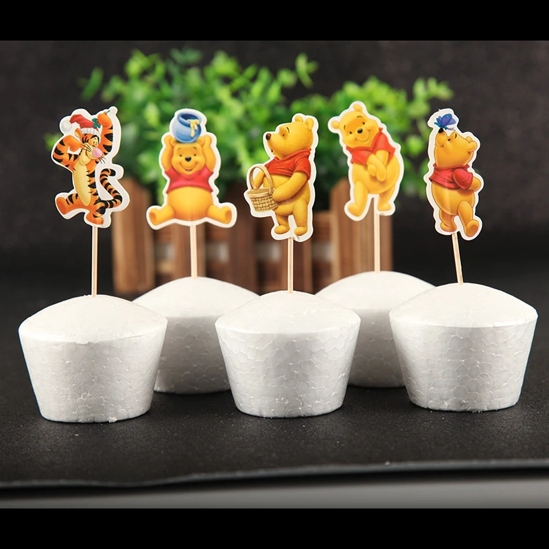 Selection De Decorations De Cupcake 24 Pieces Decorations Winnie L Ourson Fournitures De Decoration De Gateau Pour Fete D Anniversaire Pour Enfants Reception Cadeau Pour Bebe Aliexpress