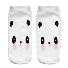 Летние носки унисекс с 3D принтом панды, носки для женщин и мужчин, Kawaii, короткие носки с милым 3d принтом
