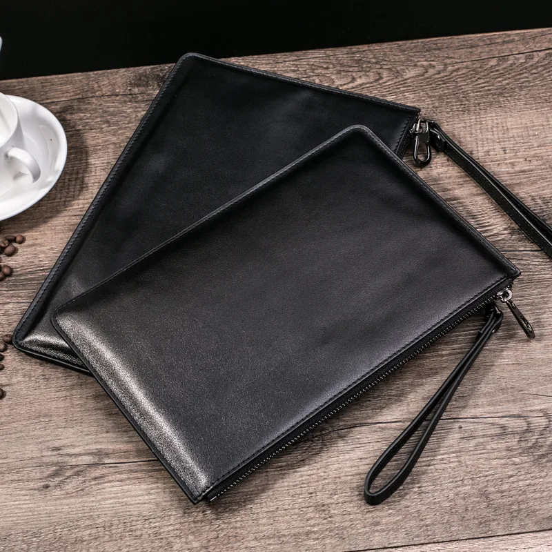 2017 весенний мужской кошелек из натуральной кожи черный с карманами для денег ID