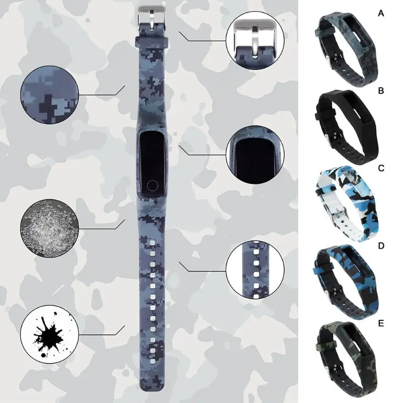 

Camouflage Replacement Strap Silicone Sport Wrist Watch Band For Huawei Honor Band 4 Standard Version Smart Watch