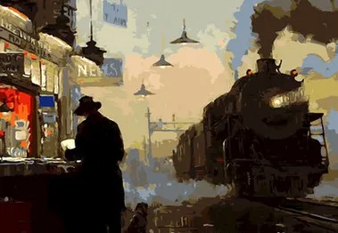 Diy Digital Stasiun Kereta Lukisan Acrylic Lukisan Rumah Dekorasi Dinding Mewarnai Dengan Nomor Tangan Dicat Lukisan Kanvas Aop037 Painting Canvas Color Decorcolorful Home Decoration Aliexpress