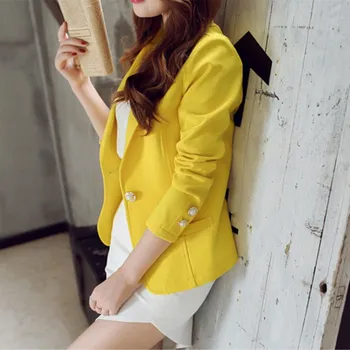 

2019 Women Spring Autumn Jackets Coat Formal Work Leisure Slim Jacket Long Sleeve Office Lady Blazers