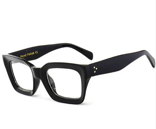 Черная рамка квадратный прозрачный очки Женские Ретро ацетат мужские очки с прозрачными защитными стеклами оправа S1701