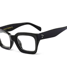 Черная рамка квадратный прозрачный очки Женские Ретро ацетат мужские очки с прозрачными защитными стеклами оправа S1701
