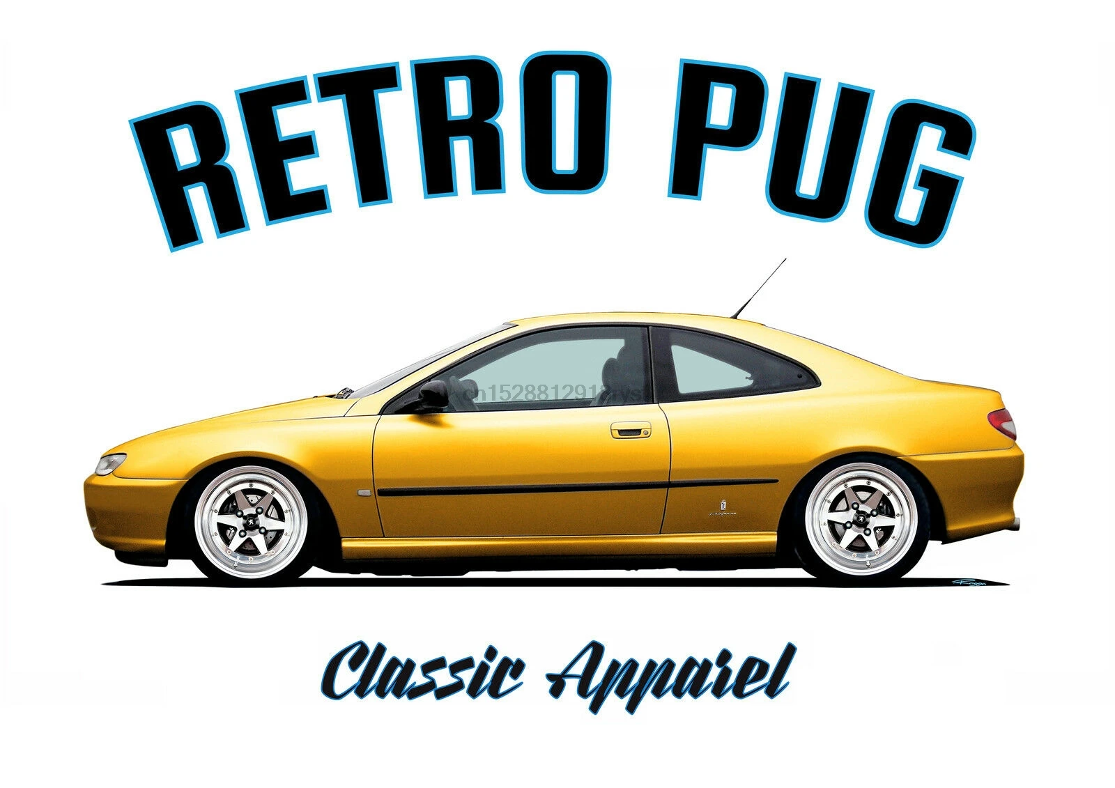 

PEUGEOT 406 COUPE t-shirt. RETRO PUG. CLASSIC CAR. MODIFIED. PININFARINA
