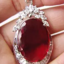 Изысканный девушка жемчужина красный камень драгоценный камень кулон и Цепочки и ожерелья Свадебные широкие крылья 925 silver Button upwoman ювелирные изделия