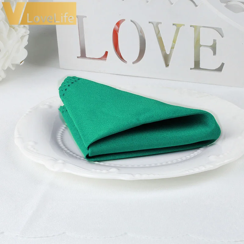 1 шт. 30 см скатерть льняная салфетка Полиэстеровая квадратная тканевая карманная салфетка для свадебного украшения, вечерние, для дома в отеле - Цвет: Light green