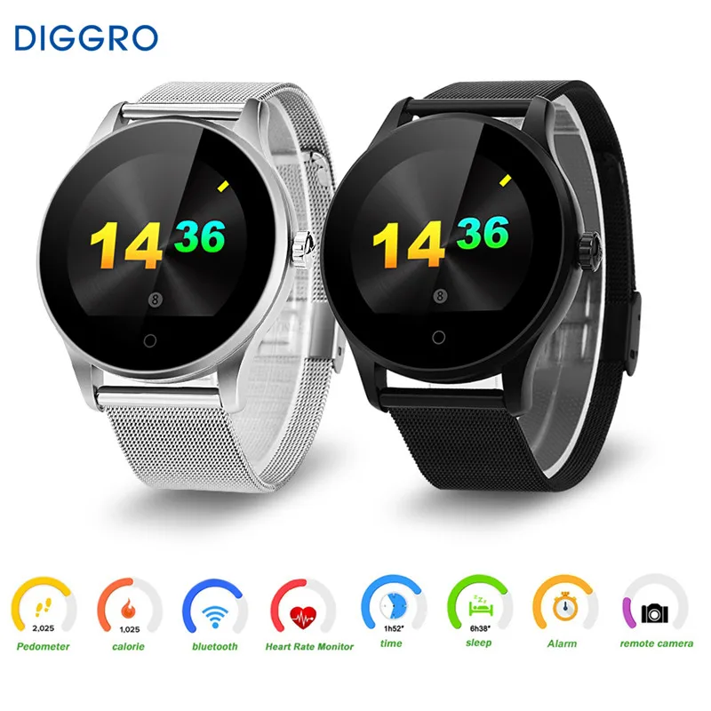 

Diggro K88H IP54 Waterproof Smart Watch Pedometer Heart Rate Monitor Siri Function Call/SMS Sleep Bluetooth V4.0 Remote Monitor