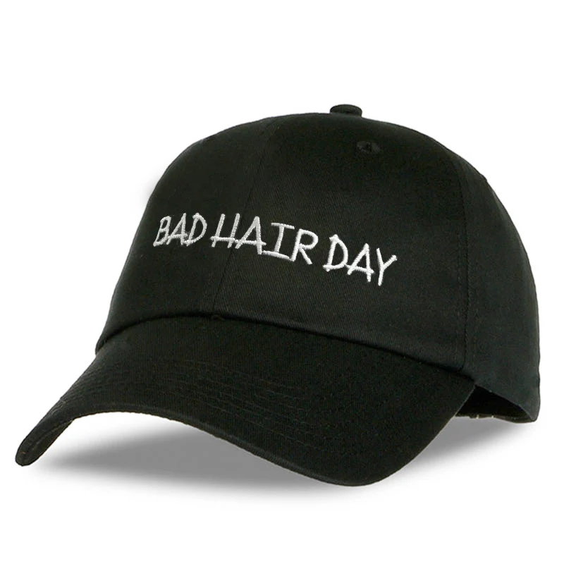 Personality Customized Baseball Caps "BAD HAIR DAY" Black Snapback Caps Men Dad Hats casquette
