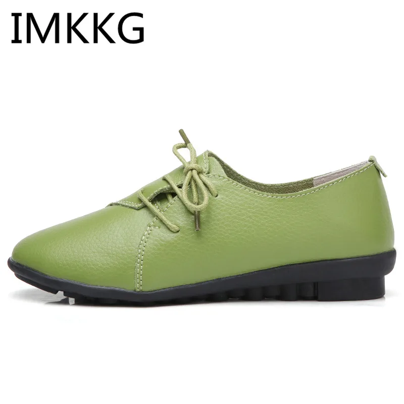 

4 Colors Hot Sale New Fashion Women Leather Flat Shoe Ladies Slip-on Shoes Casual Shoes Loafers V803