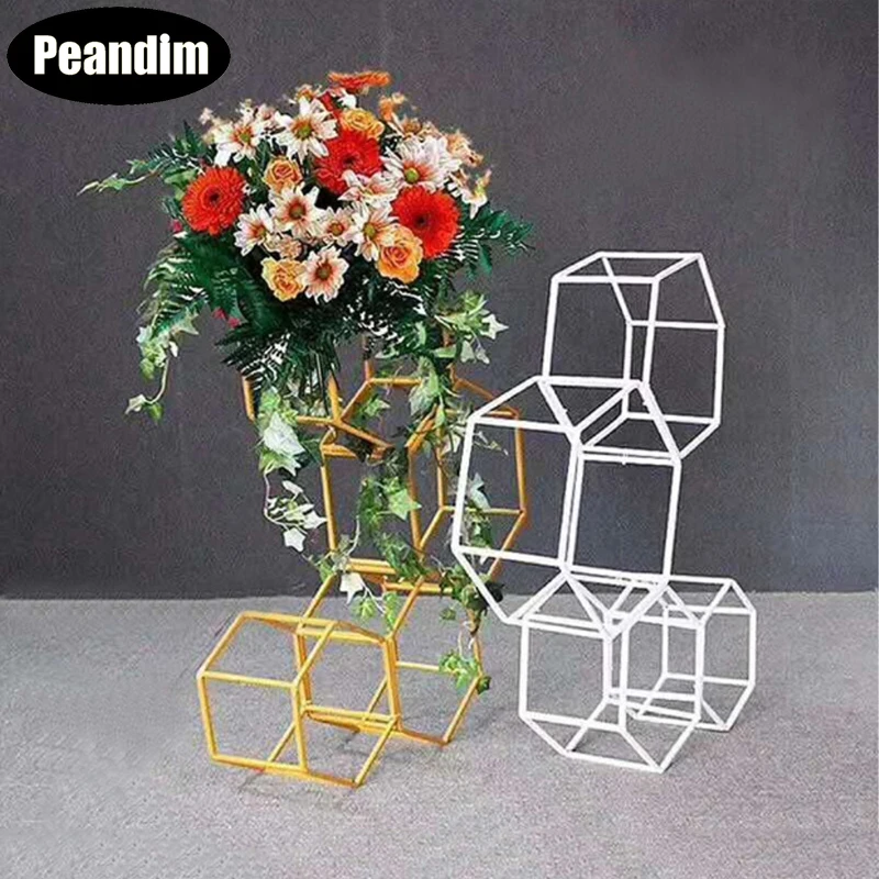 

Peandim 4PCS Floor Vases Metal Vase Plant Dried Floral Holder DIY Wedding Corridor Decoration Flower Stand Party Christmas Decor