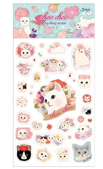 

Lovely Cartoon Cat Fashion PVC Decoration Sticky Sticker 19*9.5cm 1 Sheet DIY Decoration Girl Gift