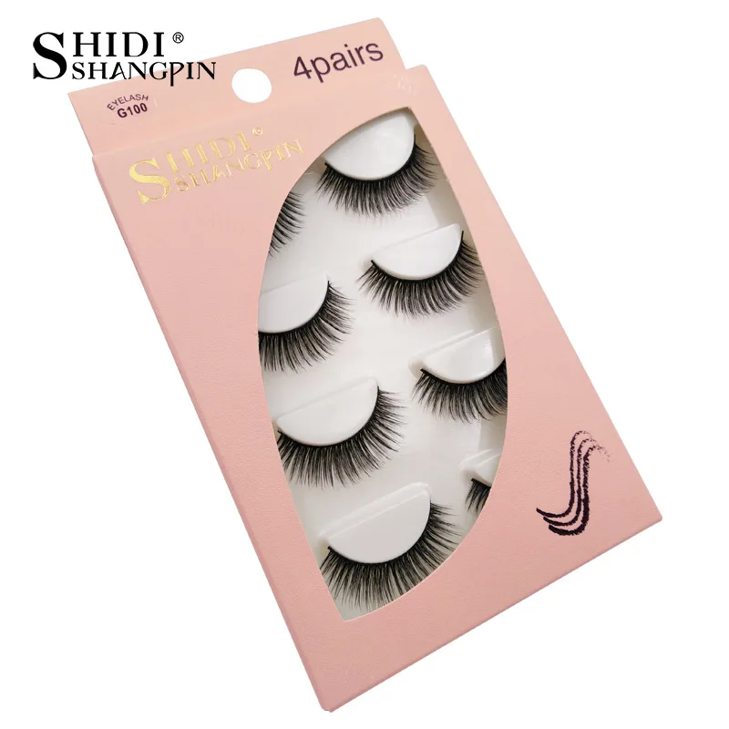 Shidhangpin 4 пары норковых ресниц Длинные ресницы макияж натуральные Maquillajes 3d