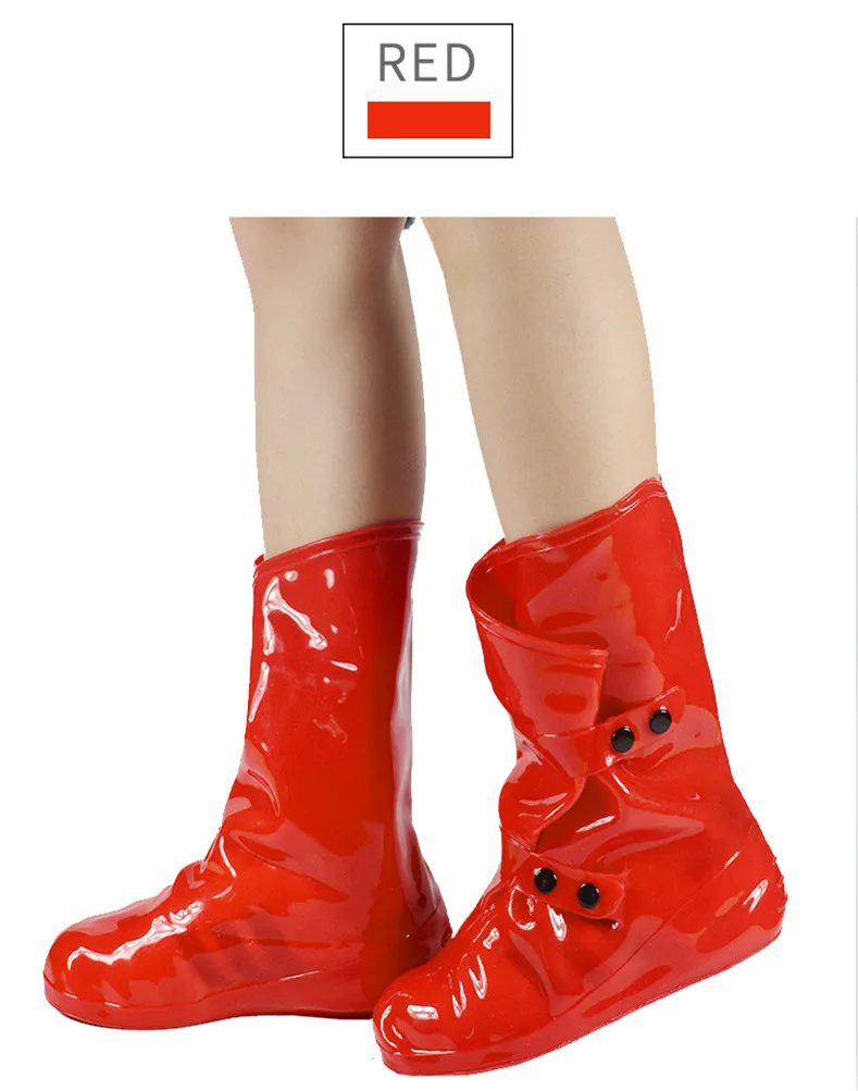 Обувь на плоской подошве на высоком каблуке; непромокаемая обувь; непромокаемые сапоги; непромокаемый дождевик - Цвет: red Eur 34-35