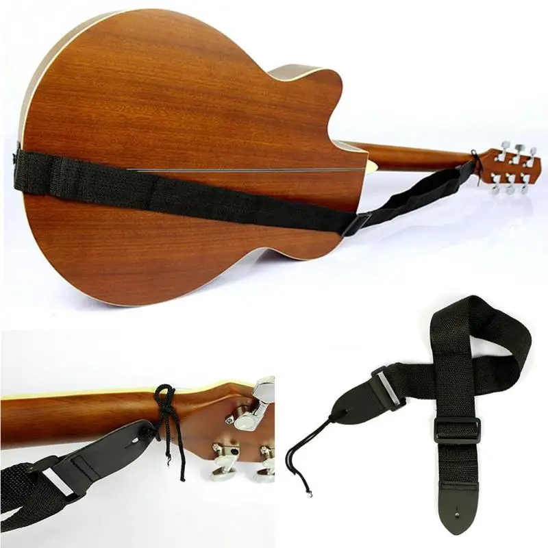 

2018 Hot Sale Electric Acoustic Bass Guitar Strap PU Leather + Nylon Multifunction Black Useful folk guitar straps 1 Pcs