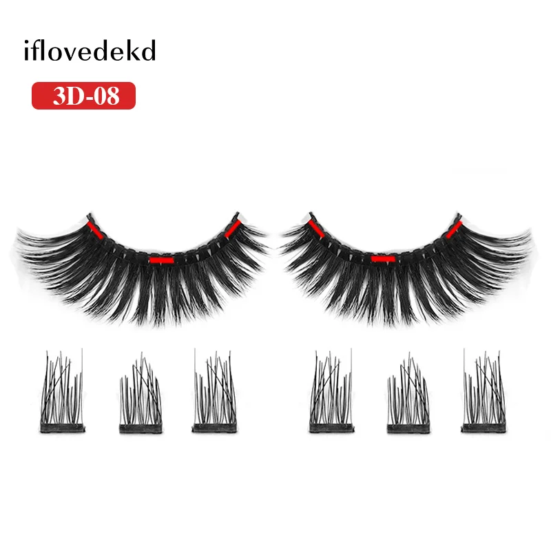 

iflovedekd 3 Magnets Lashes Eyelash Extension 3D Magnetic Eyelashes Individual False Eye Lashes