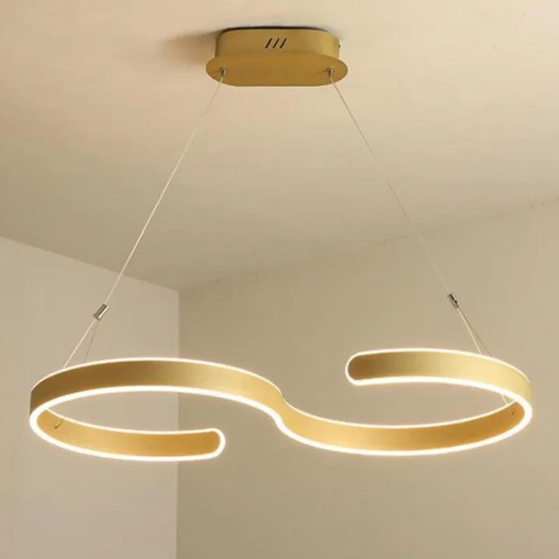 

Luminaria Nordic Modern LED Pendant Lighting for Living Room Acrylic Dining Room LED Light Fixture Office S Shape Hanging Lamp