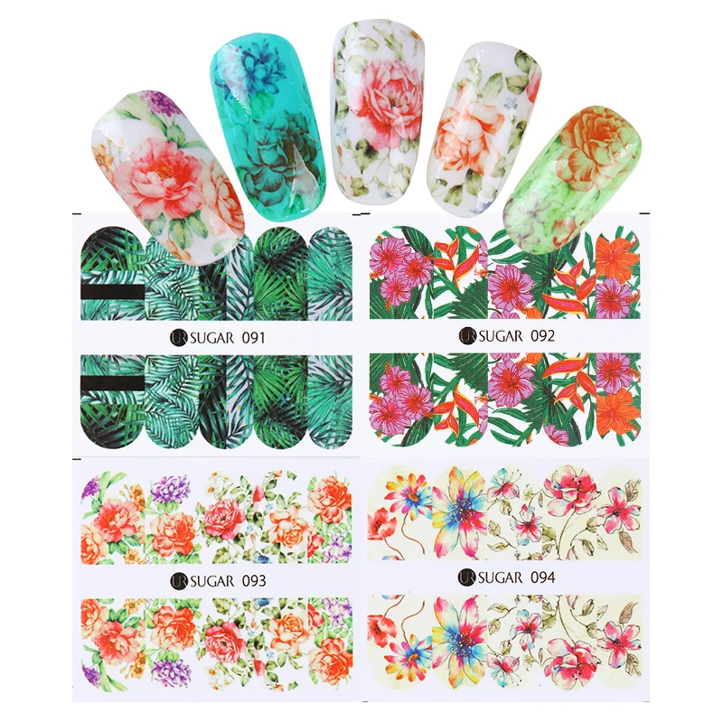 4 листа/набор переводные наклейки для ногтей|transfer sticker|nail art transfer stickersnail water decals |