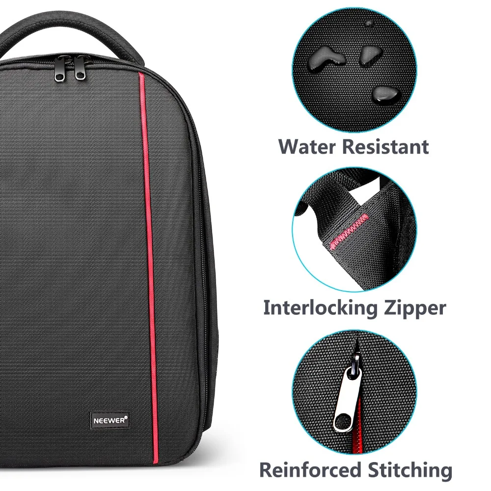 Neewer Professional Camera Case Backpack Bag-Waterproof Shockproof with Tripod Holder and External Pocket for DSLR/Flash