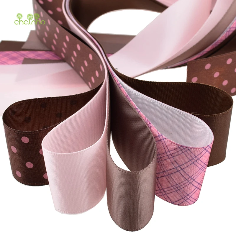 Высокое качество 34 ярд микс коричневый и розовый ленточный Набор для Diy ручной работы подарок ремесло упаковка аксессуары для волос для упаковки свадебных материалов